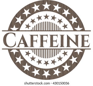 Caffeine wooden emblem. Retro