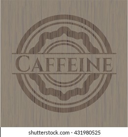 Caffeine wooden emblem. Retro