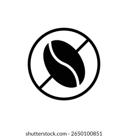 Símbolo livre de cafeína com grão de café e marca de proibição representando saúde consciente restrição dietética estilo de vida escolha aviso de bebida descafeinada alerta de preferência