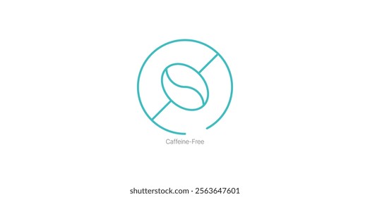 Caffeine-Free Symbol Vector Icon for Beverages and Food Products