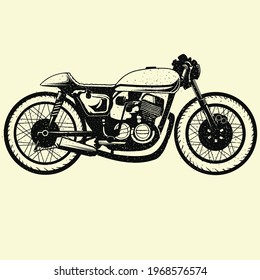 cafferacer motocycle drawing vintage  vector
