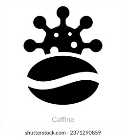Concepto de ícono de café y cafeína