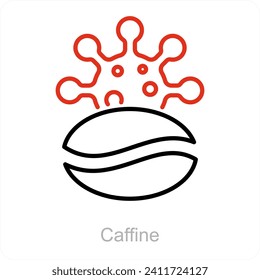 Concepto de ícono de café y cafeína