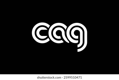 CAG Creative Unique Modern Letter Logo Design. Stylized logo featuring a unique letter design, presenting abstract minimalist aesthetics and modern appeal.