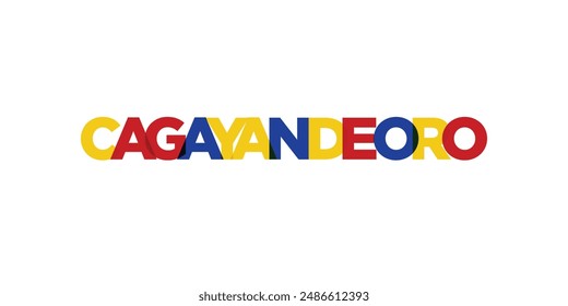 Cagayan de Oro auf den Philippinen. Das Design verfügt über einen geometrischen Stil, Vektorillustration mit gewagter Typografie in einer modernen Schriftart. Der grafische Slogan.