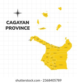 Landkarte der Provinz Cagayan. Karte der Provinz auf den Philippinen