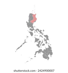 Mapa de la región del valle de Cagayan, división administrativa de Filipinas. Ilustración vectorial.