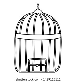 cage bird jail isolated