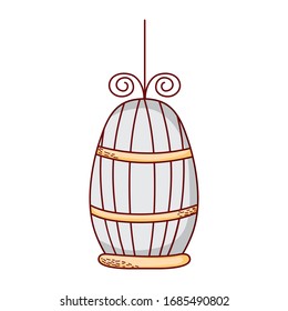 cage for bird pet cartoon isolated icon design vector illustration