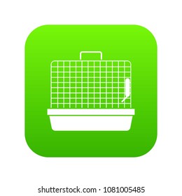 Cage for birds icon digital green for any design isolated on white vector illustration