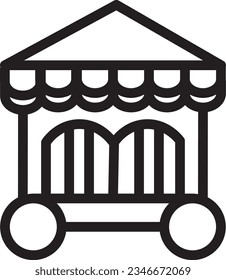 Cage Cart Show Outline Icon