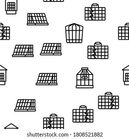Cage Domestic Animal Vector Seamless Pattern Thin Line Illustration