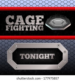 Cage Fighting. MMA Poster. Banner. Vector illustration