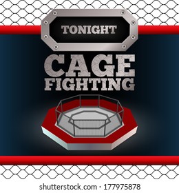 Cage Fighting. MMA Poster. Banner. Vector illustration