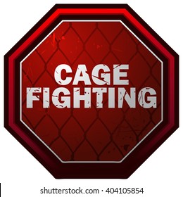 Cage Fighting Octagon Sign, Vector Illustration isolated on White Background.