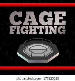 Cage Fighting Poster. Banner. Vector illustration