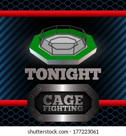 Cage Fighting Poster. Banner. Vector illustration