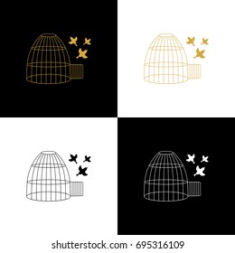 A cage and flying