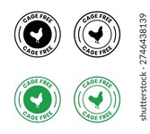 Cage free logo or Cage free label vector isolated in flat style. Best Cage free logo for product packaging design element. Simple Cage free label for packaging design element 