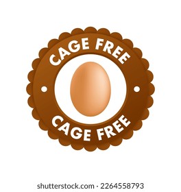 Cage free sign, label. Vector stock illustration