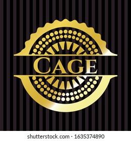 Cage golden badge or emblem. Vector Illustration. Detailed.