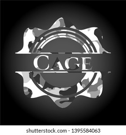 Cage grey camouflage emblem. Vector Illustration.