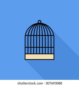 Cage icon. Flat vector related icon with long shadow for web and mobile applications. It can be used as - logo, pictogram, icon, infographic element. Vector Illustration.