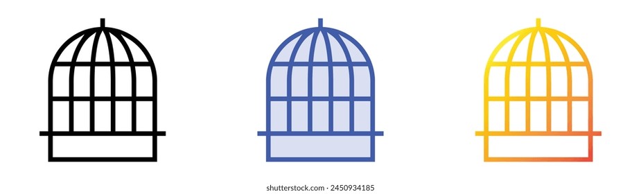 cage icon. Linear, Blue Fill and Gradient Style Design Isolated On White Background