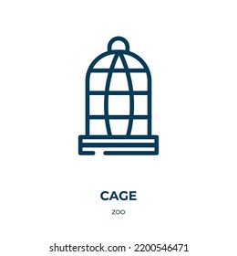 Cage icon. Linear vector illustration from zoo collection. Outline cage icon vector. Thin line symbol for use on web and mobile apps, logo, print media.
