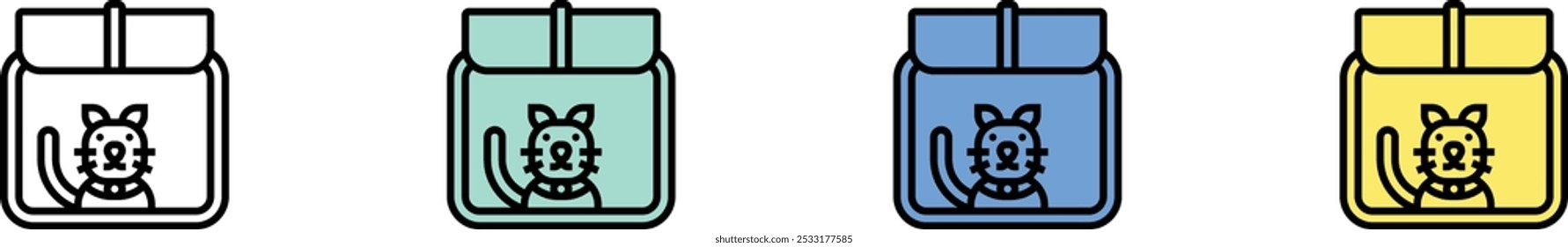 cage icon. Outline, Green, Blue and Yellow Style Design Isolated On White Background