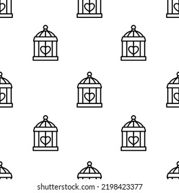 cage icon pattern. Seamless cage pattern on white background.