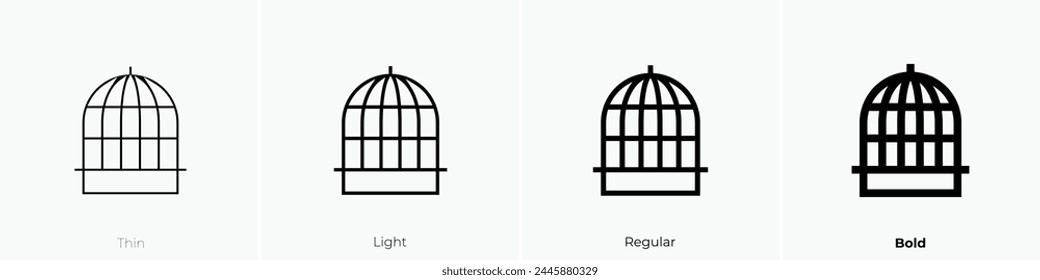 cage icon. Thin, Light Regular And Bold style design isolated on white background