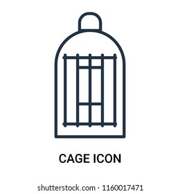 Cage icon vector isolated on white background, Cage transparent sign , outline linear symbol or thin lined pictogram