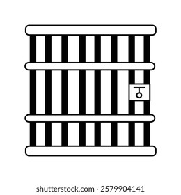Cage icon with white background vector stock illustration
