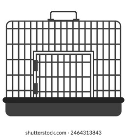 Cage for large dog vector cartoon illustration isolated on a white background.