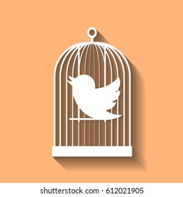 cage life and transport of birds vector icon