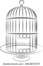 cage line art, cage outline very suitable for children's coloring books.