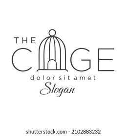 Cage Logo In Modern Line Style Black Outline Pictogram For Web Site Design Vector Illustration On A White Background. minimalist Letter A shape Cage Logo linear