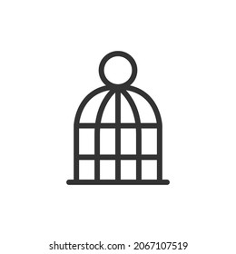Cage minimal line icon. Web stroke symbol design. Cage sign isolated on a white background. Premium line icon.