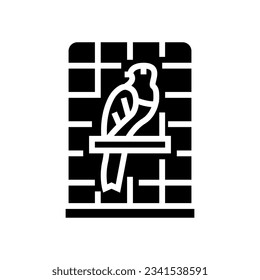 cage parrot bird glyph icon vector. cage parrot bird sign. isolated symbol illustration