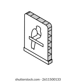 cage parrot bird isometric icon vector. cage parrot bird sign. isolated symbol illustration