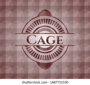 Cage red seamless geometric emblem.
