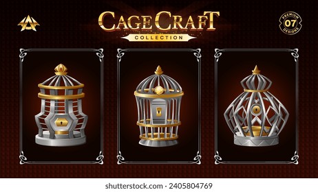 Cage Set Design for RPG and Medieval Game-Vector illustration design