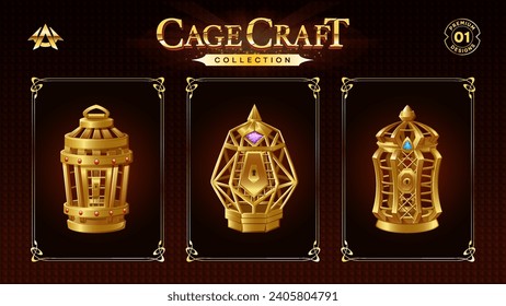Cage Set Design for RPG and Medieval Game-Vector illustration design