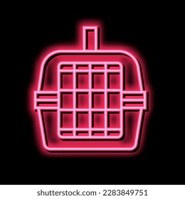cage for transportation pet neon light sign vector. cage for transportation pet illustration