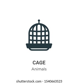 Cage vector icon on white background. Flat vector cage icon symbol sign from modern animals collection for mobile concept and web apps design.