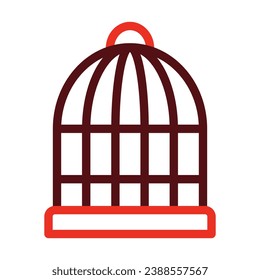 Cage Vector Thick Line Two Color Icons For Personal And Commercial Use.
