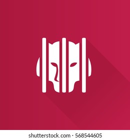Caged animal icon in Metro user interface color style. Bear zoo quarantine
