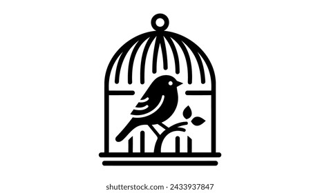 caged bird vector illustration