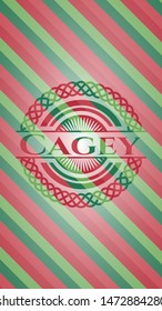 Cagey christmas style emblem. Vector Illustration. Detailed.